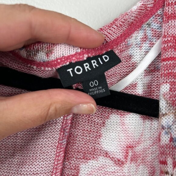 Torrid Floral long line open front cardigan size 00/10 med large‎ - Picture 4 of 9